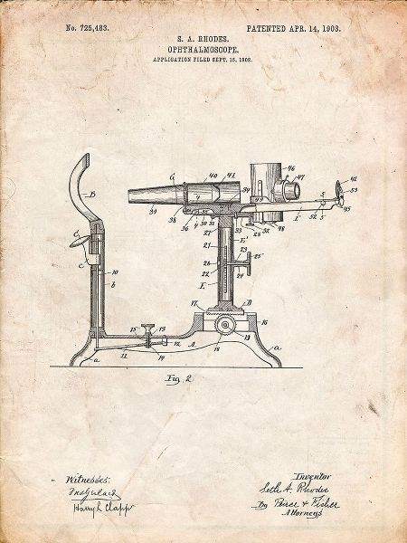 Borders, Cole 아티스트의 PP974-Vintage Parchment Ophthalmoscope Patent 작품입니다.