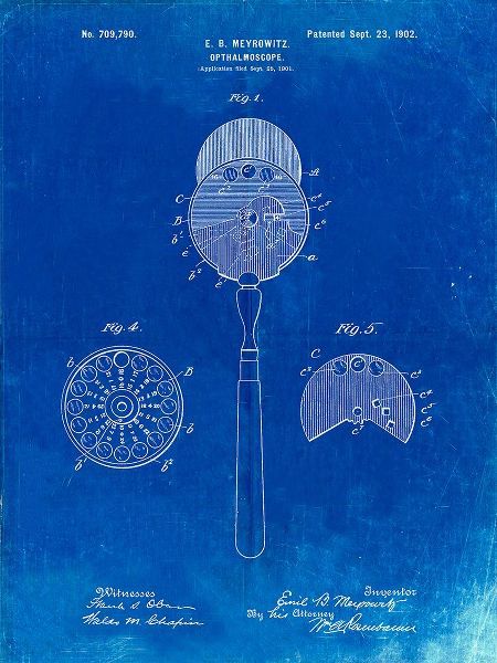 Borders, Cole 아티스트의 PP975-Faded Blueprint Ophthalmoscope Patent Poster작품입니다.