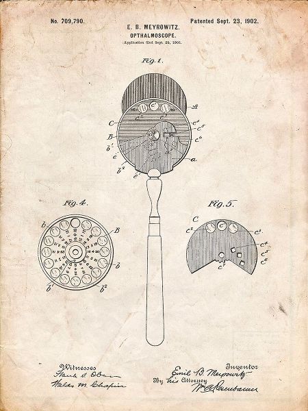 Borders, Cole 아티스트의 PP975-Vintage Parchment Ophthalmoscope Patent Poster작품입니다.