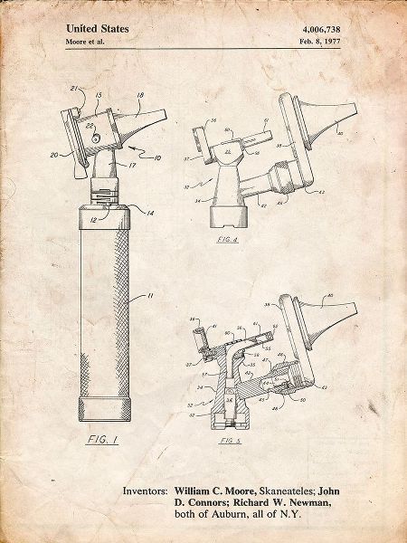 Borders, Cole 아티스트의 PP978-Vintage Parchment Otoscope Patent Print작품입니다.