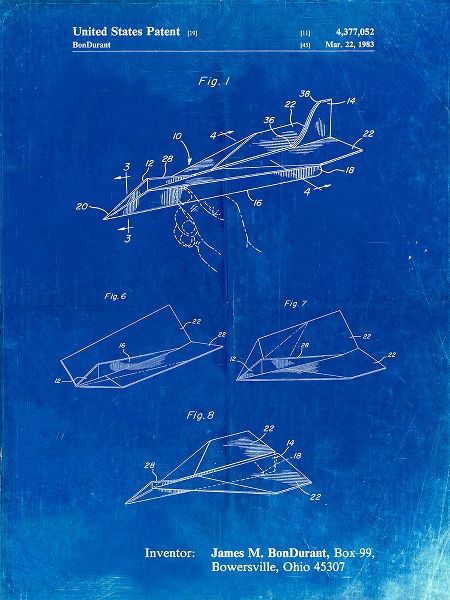 Borders, Cole 아티스트의 PP983-Faded Blueprint Paper Airplane Patent Poster작품입니다.