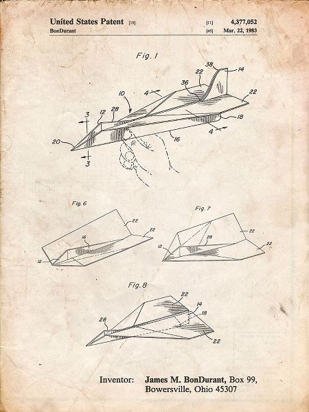 Borders, Cole 아티스트의 PP983-Vintage Parchment Paper Airplane Patent Poster작품입니다.
