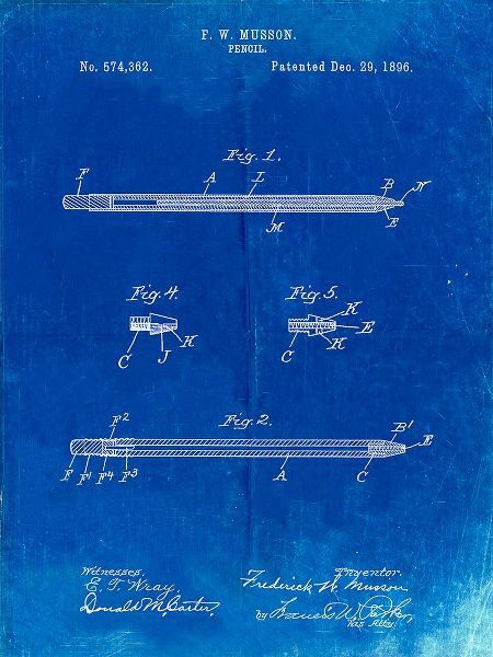 Borders, Cole 아티스트의 PP984-Faded Blueprint Pencil Patent Poster작품입니다.