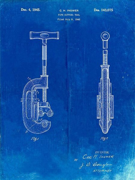 Borders, Cole 아티스트의 PP986-Faded Blueprint Pipe Cutting Tool Patent Poster작품입니다.