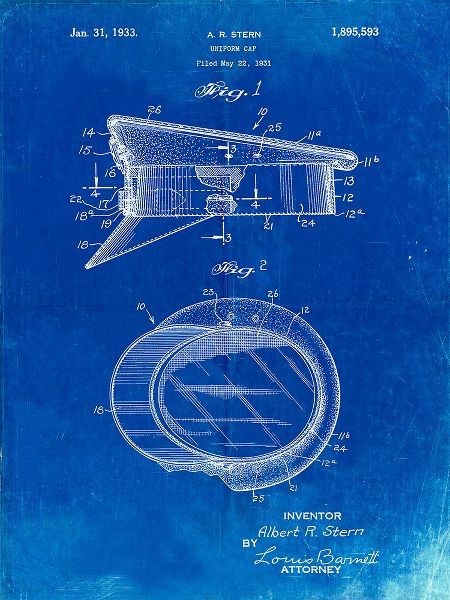 Borders, Cole 아티스트의 PP993-Faded Blueprint Police Hat 1933 Patent Poster작품입니다.