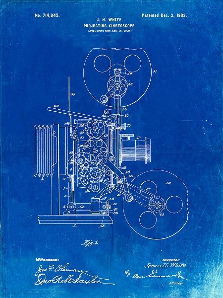 Borders, Cole 아티스트의 PP1000-Faded Blueprint Projecting Kinetoscope Patent Poster작품입니다.