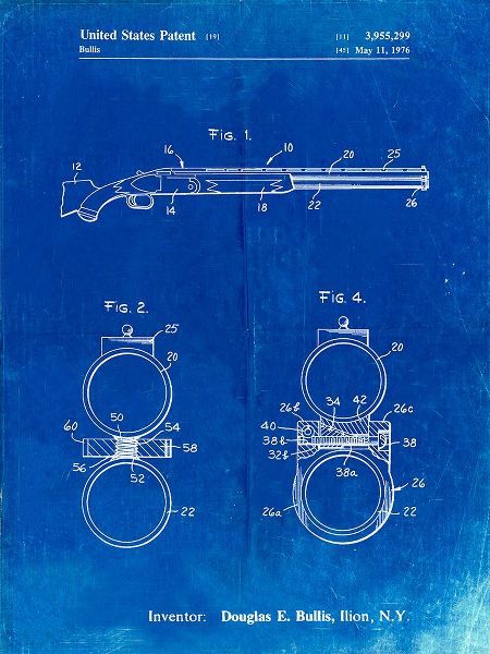 Borders, Cole 아티스트의 PP1012-Faded Blueprint Remington Shotgun Patent Print작품입니다.