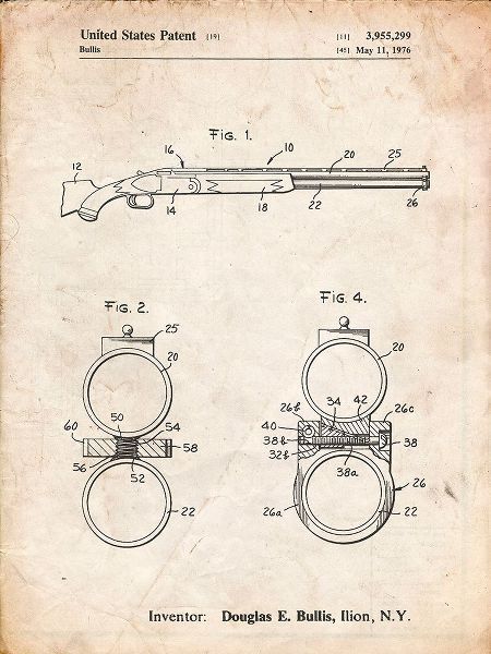 Borders, Cole 아티스트의 PP1012-Vintage Parchment Remington Shotgun Patent Print작품입니다.