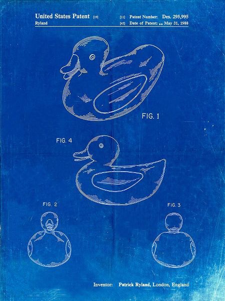 Borders, Cole 아티스트의 PP1021-Faded Blueprint Rubber Ducky Patent Poster작품입니다.