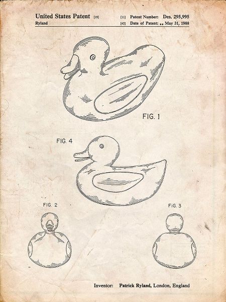 Borders, Cole 아티스트의 PP1021-Vintage Parchment Rubber Ducky Patent Poster작품입니다.