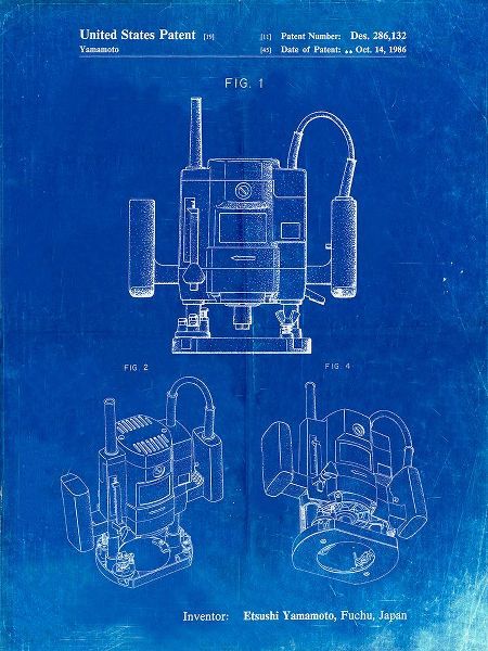 Borders, Cole 아티스트의 PP1025-Faded Blueprint Ryobi Portable Router Patent Poster작품입니다.