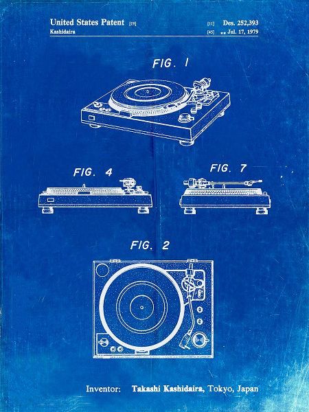 Borders, Cole 아티스트의 PP1028-Faded Blueprint Sansui Turntable 1979 Patent Poster작품입니다.