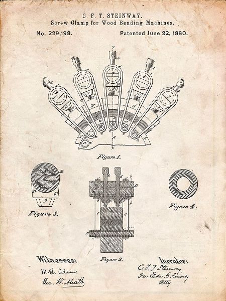 Borders, Cole 아티스트의 PP1031-Vintage Parchment Screw Clamp 1880  Patent Poster작품입니다.