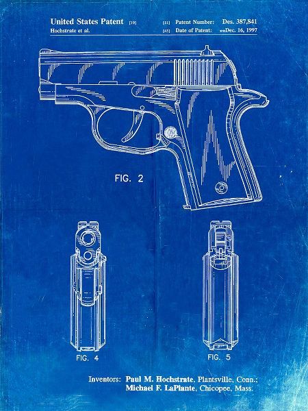 Borders, Cole 아티스트의 PP1034-Faded Blueprint Sig Sauer P220 Pistol Patent Poster작품입니다.