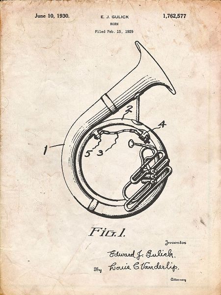 Borders, Cole 아티스트의 PP1049-Vintage Parchment Sousaphone Patent Poster작품입니다.