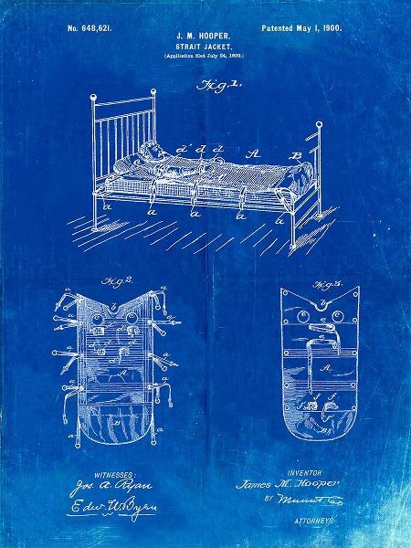 Borders, Cole 아티스트의 PP1068-Faded Blueprint Strait Jacket Patent Poster작품입니다.