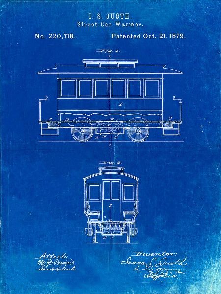 Borders, Cole 아티스트의 PP1069-Faded Blueprint Streetcar Patent Poster작품입니다.