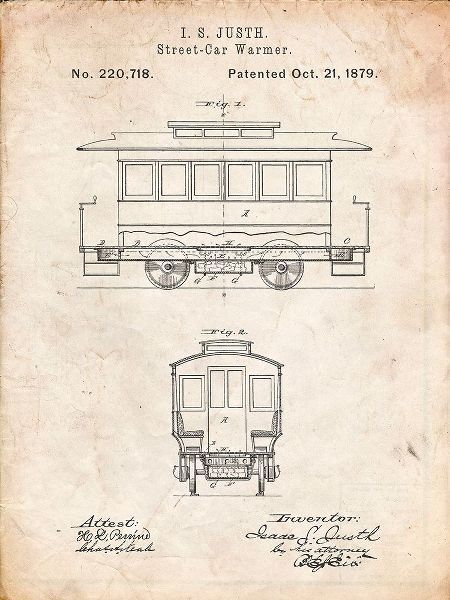 Borders, Cole 아티스트의 PP1069-Vintage Parchment Streetcar Patent Poster작품입니다.