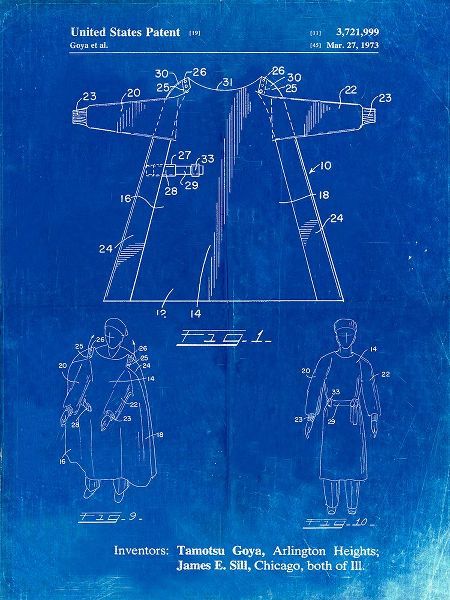 Borders, Cole 아티스트의 PP1074-Faded Blueprint Surgical Gown Patent Print작품입니다.