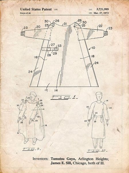 Borders, Cole 아티스트의 PP1074-Vintage Parchment Surgical Gown Patent Print작품입니다.