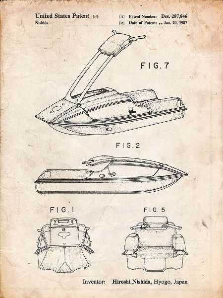 Borders, Cole 아티스트의 PP1076-Vintage Parchment Suzuki Jet Ski Patent Poster작품입니다.