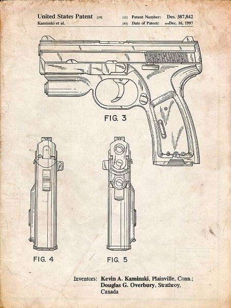 Borders, Cole 아티스트의 PP1081-Vintage Parchment T 1000 Laser Pistol Patent Poster작품입니다.