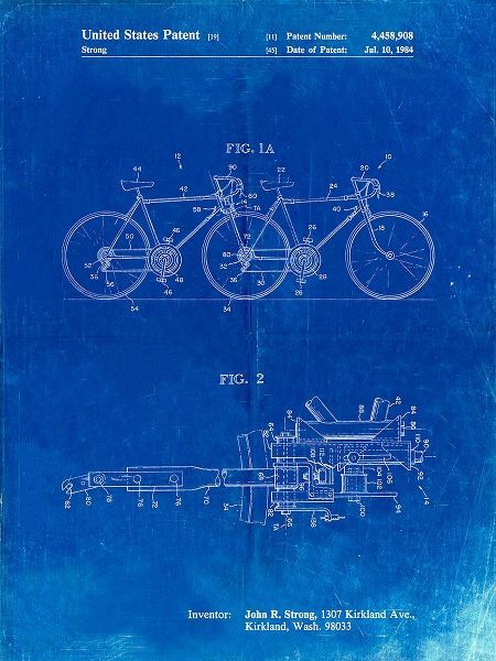 Borders, Cole 아티스트의 PP1084-Faded Blueprint Tandem Bicycle Patent Poster작품입니다.