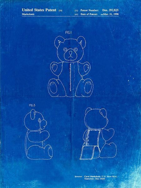 Borders, Cole 아티스트의 PP1085-Faded Blueprint Teddy Bear Poster작품입니다.