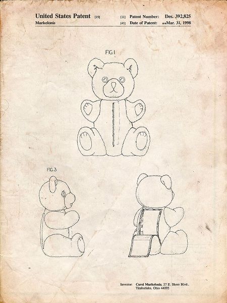 Borders, Cole 아티스트의 PP1085-Vintage Parchment Teddy Bear Poster작품입니다.