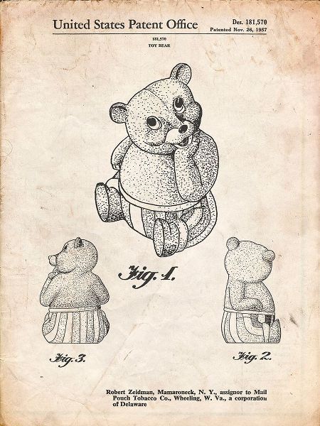 Borders, Cole 아티스트의 PP1086-Vintage Parchment Teddy Bear Poster작품입니다.