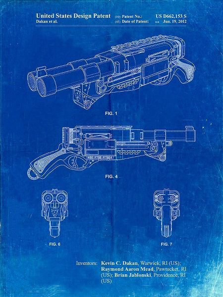 Borders, Cole 아티스트의 PP1105-Faded Blueprint Toy Gun Poster작품입니다.