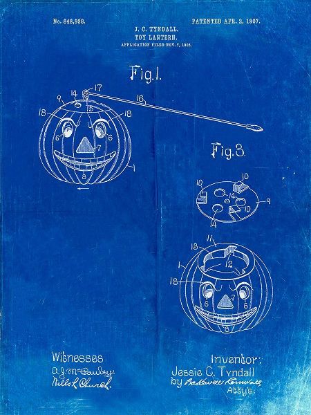 Borders, Cole 아티스트의 PP1106-Faded Blueprint Toy Lantern Poste Patent작품입니다.