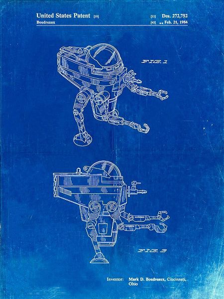 Borders, Cole 아티스트의 PP1107-Faded Blueprint Mattel Space Walking Toy Patent Poster작품입니다.
