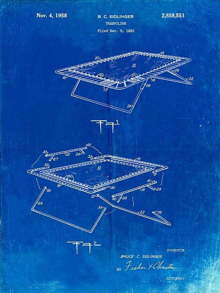 Borders, Cole 아티스트의 PP1112-Faded Blueprint Trampoline Poster 작품입니다.