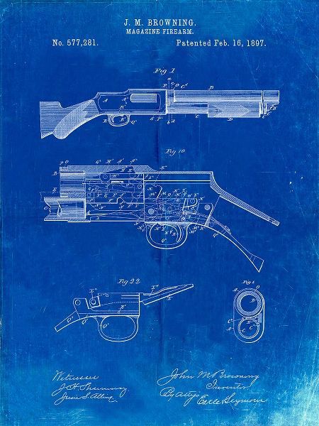 Borders, Cole 아티스트의 PP1136-Faded Blueprint Winchester Model 1897 Shotgun작품입니다.