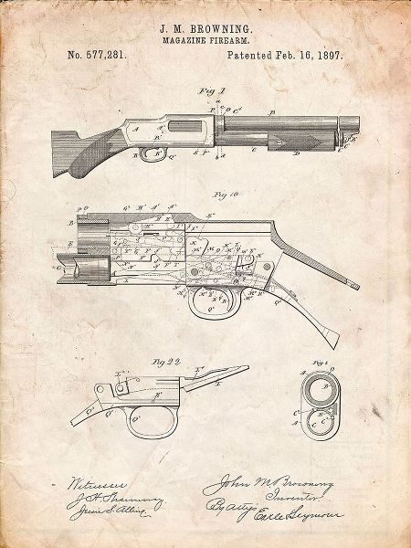 Borders, Cole 아티스트의 PP1136-Vintage Parchment Winchester Model 1897 Shotgun작품입니다.