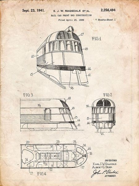 Borders, Cole 아티스트의 PP1141-Vintage Parchment Zephyr Train Patent Poster작품입니다.