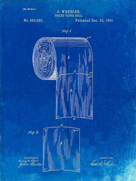 Borders, Cole 아티스트의 PP53-Faded Blueprint Toilet Paper Patent작품입니다.