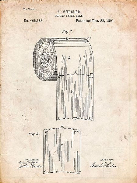 Borders, Cole 아티스트의 PP53-Vintage Parchment Toilet Paper Patent작품입니다.