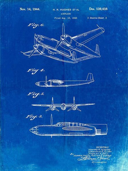 Borders, Cole 아티스트의 PP69-Faded Blueprint Lockheed XP-58 Chain Lightning Poster작품입니다.