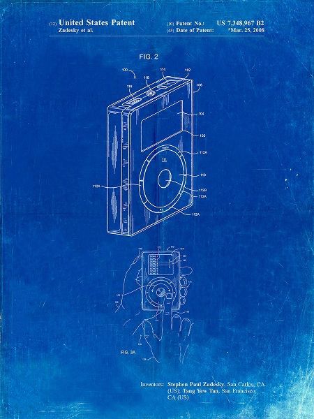 Borders, Cole 아티스트의 PP124- Faded Blueprint iPod Click Wheel Patent Poster작품입니다.