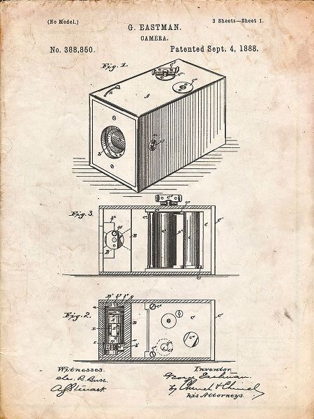 Borders, Cole 아티스트의 PP126- Vintage Parchment Eastman Kodak Camera Patent Poster작품입니다.