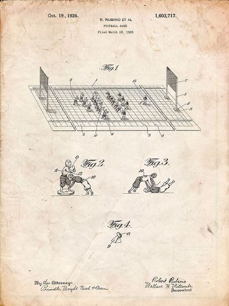 Borders, Cole 아티스트의 PP142- Vintage Parchment Football Board Game Patent Poster작품입니다.