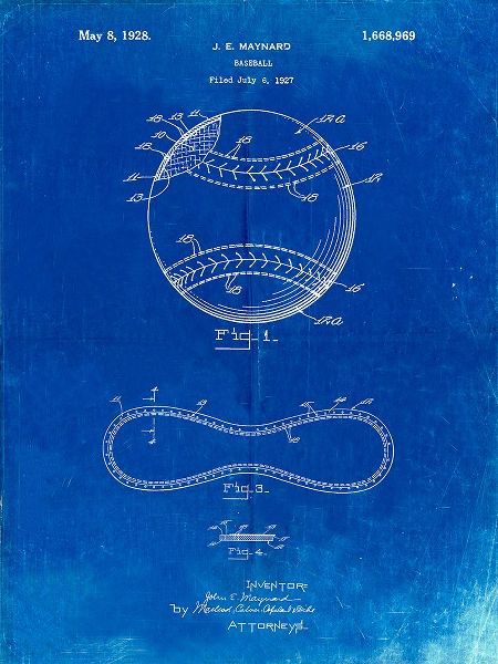Borders, Cole 아티스트의 PP143- Faded Blueprint Baseball Stitching Patent작품입니다.