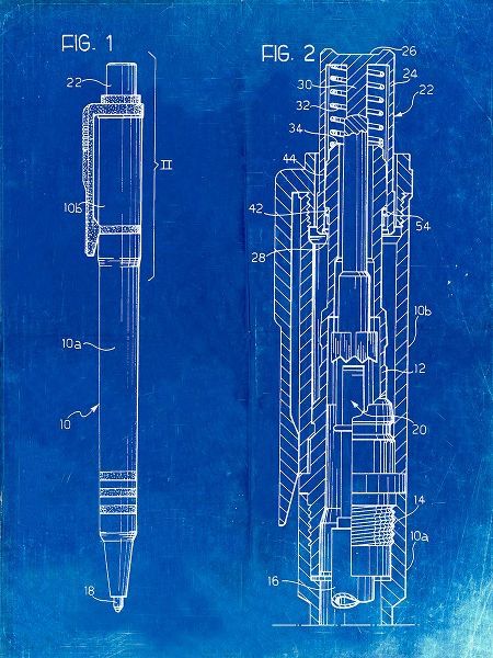 Borders, Cole 아티스트의 PP163- Faded Blueprint Ball Point Pen Patent Poster작품입니다.