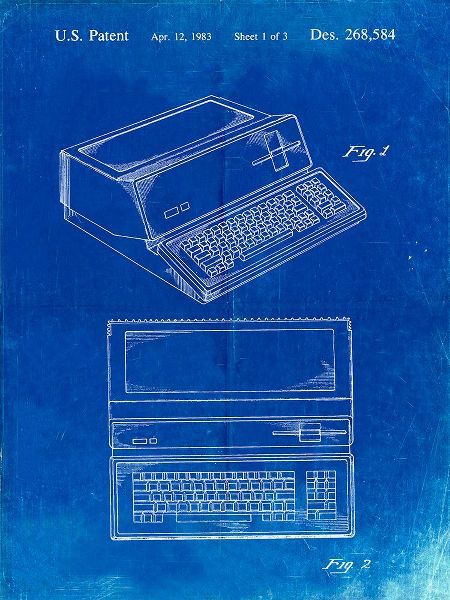Borders, Cole 아티스트의 PP171- Faded Blueprint Apple III Computer Patent Poster작품입니다.