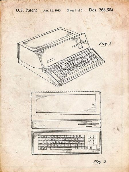 Borders, Cole 아티스트의 PP171- Vintage Parchment Apple III Computer Patent Poster작품입니다.