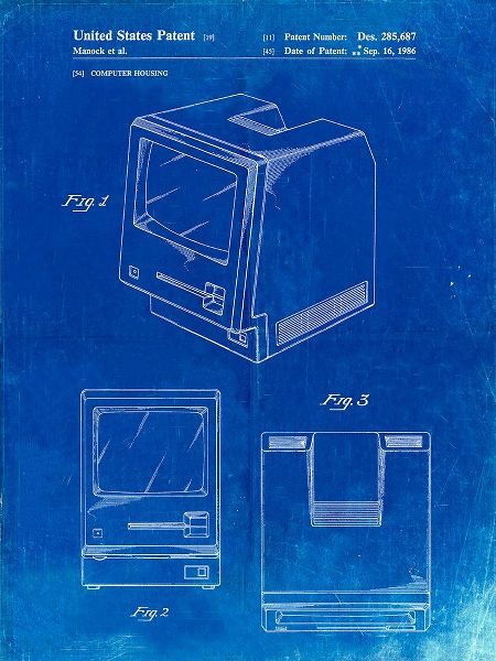 Borders, Cole 아티스트의 PP176- Faded Blueprint First Macintosh Computer Poster작품입니다.