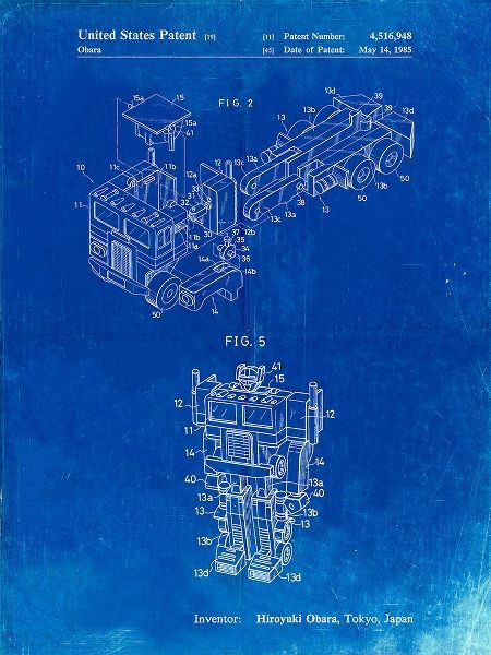 Borders, Cole 아티스트의 PP179- Faded Blueprint Optimus Prime Transformer Poster작품입니다.