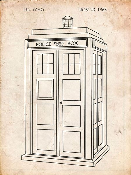 Borders, Cole 아티스트의 PP189- Vintage Parchment Doctor Who Tardis Poster작품입니다.